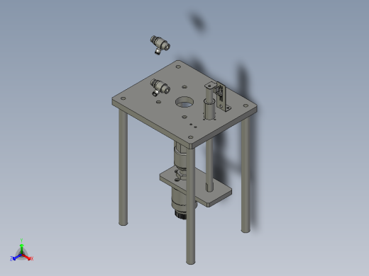 XMJ10101-03A压料架总成正等轴测缩略图