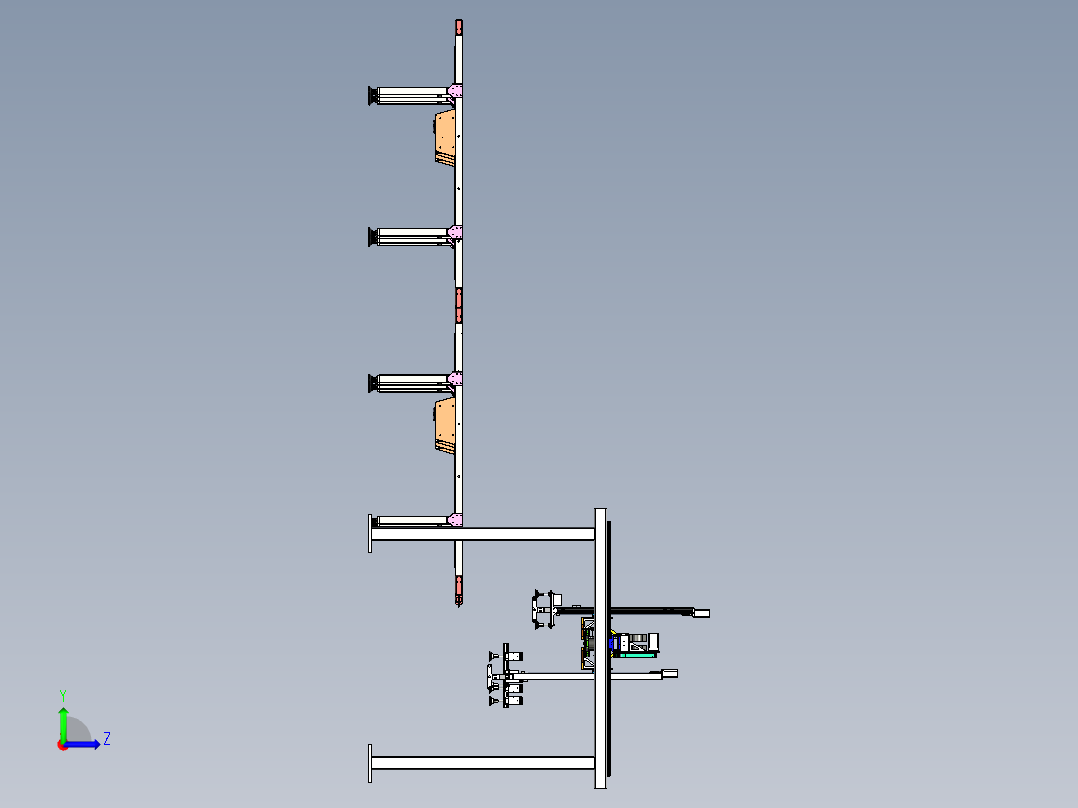 玻璃搬运机器人左视图