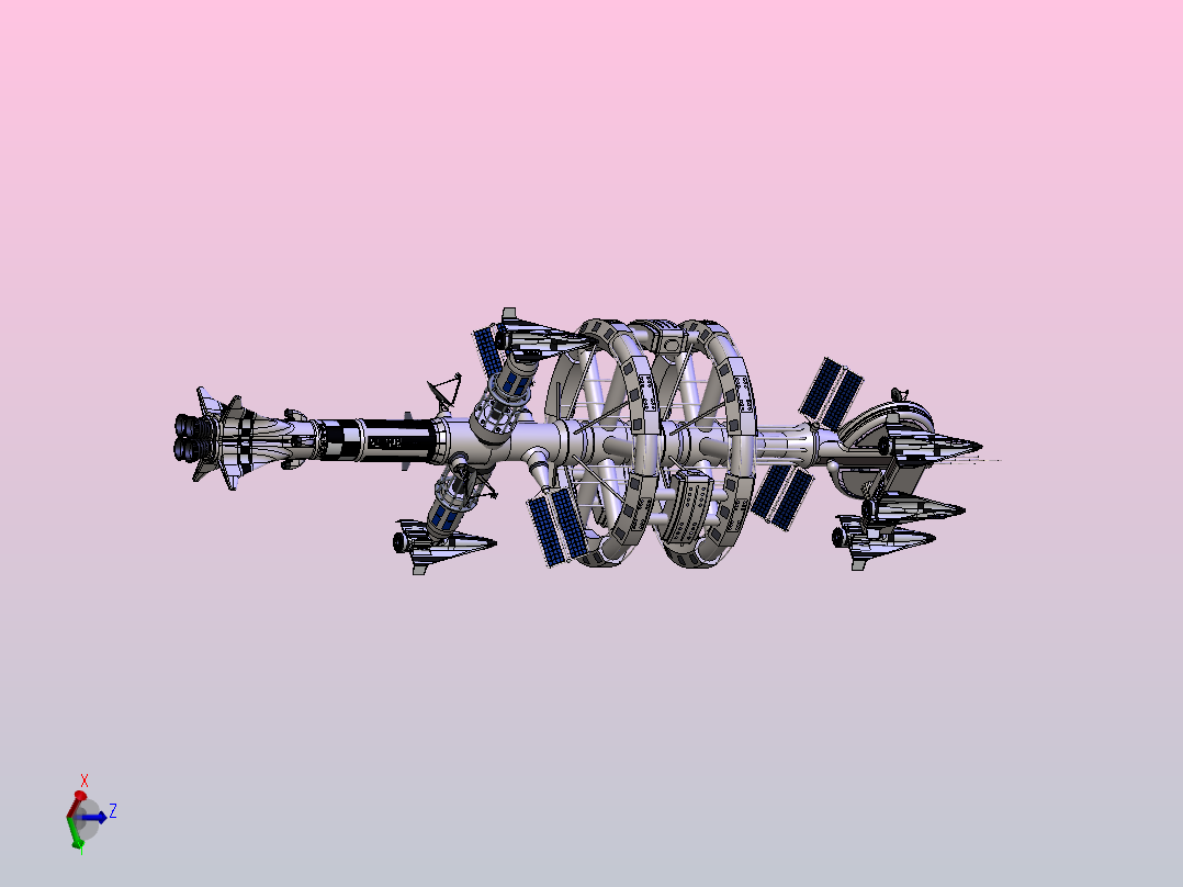 “旅行者德尔塔7号”空间站主视图