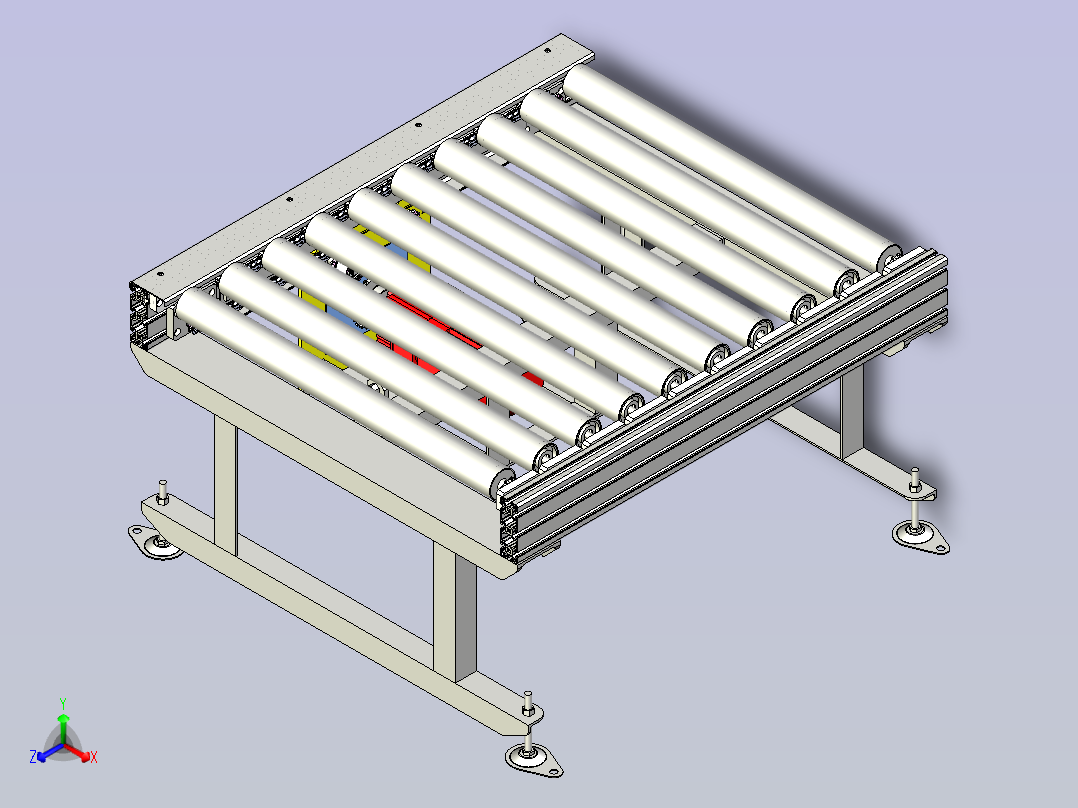 滚筒输送线3D主视图