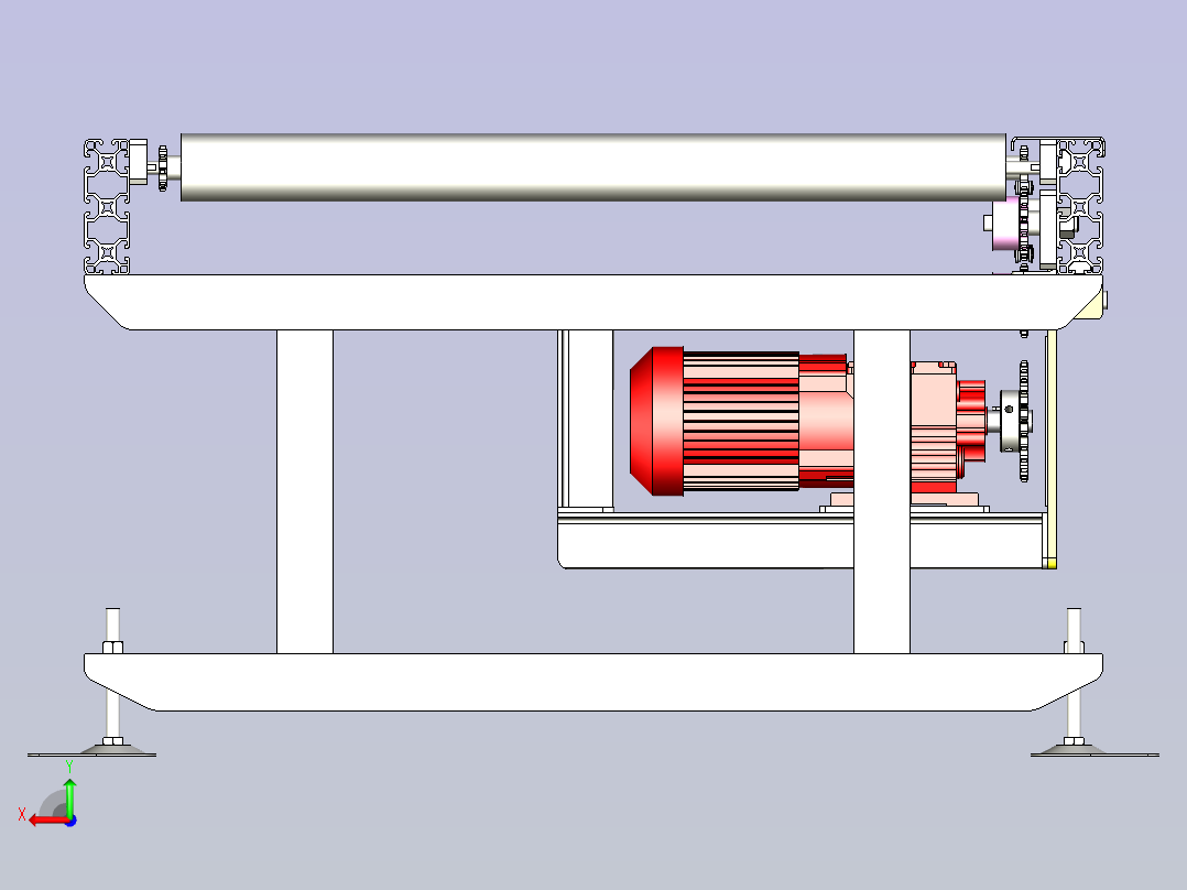 滚筒输送线3D后视图