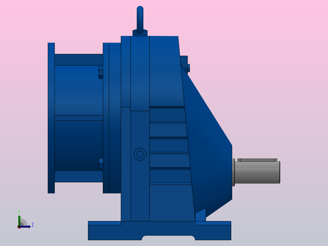 RX77ZP斜齿轮减速机RX77-1.42-M1-P90左视图
