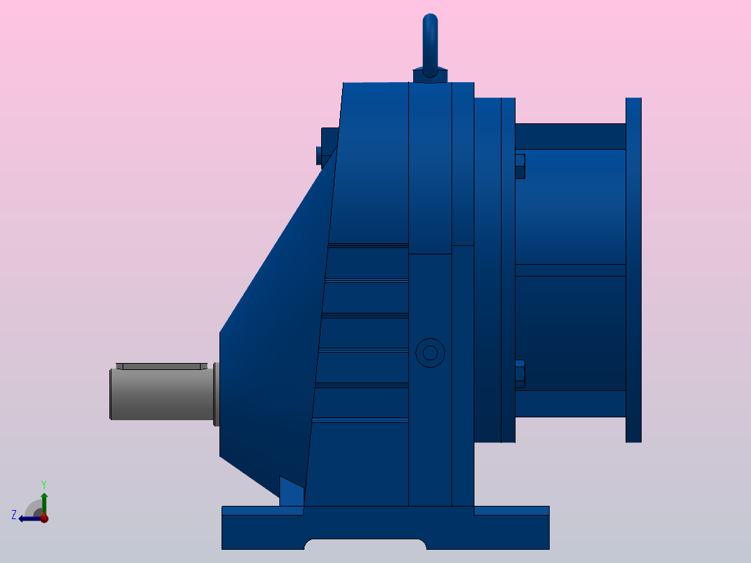 RX77ZP斜齿轮减速机RX77-1.42-M1-P90右视图