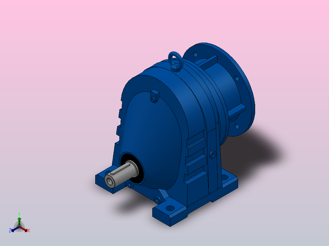 RX77ZP斜齿轮减速机RX77-1.42-M1-P90正等轴测图