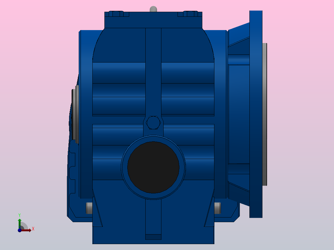 SAF47R17组合式斜齿-蜗轮蜗杆减速机SAF47R17-Y0.18-4P-200-M1-0°-B前视图