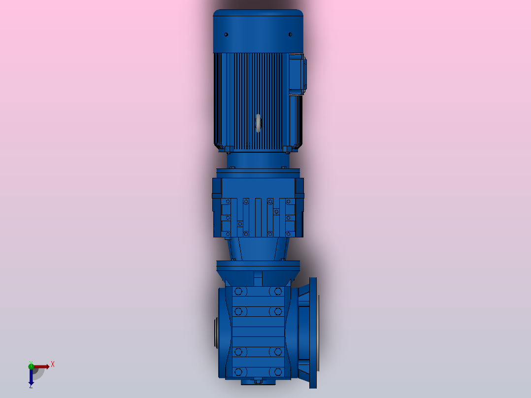 SAF47R17组合式斜齿-蜗轮蜗杆减速机SAF47R17-Y0.18-4P-200-M1-0°-B俯视图