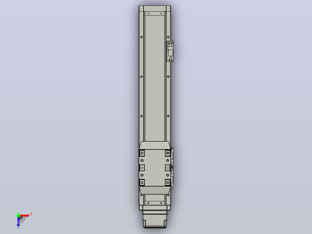 DZ80-300 MD 80型 导轨内嵌式直线模组滑台 适配200W、400W伺服电机俯视图