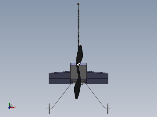 旋翼机航空模型3D数模图前视缩略图