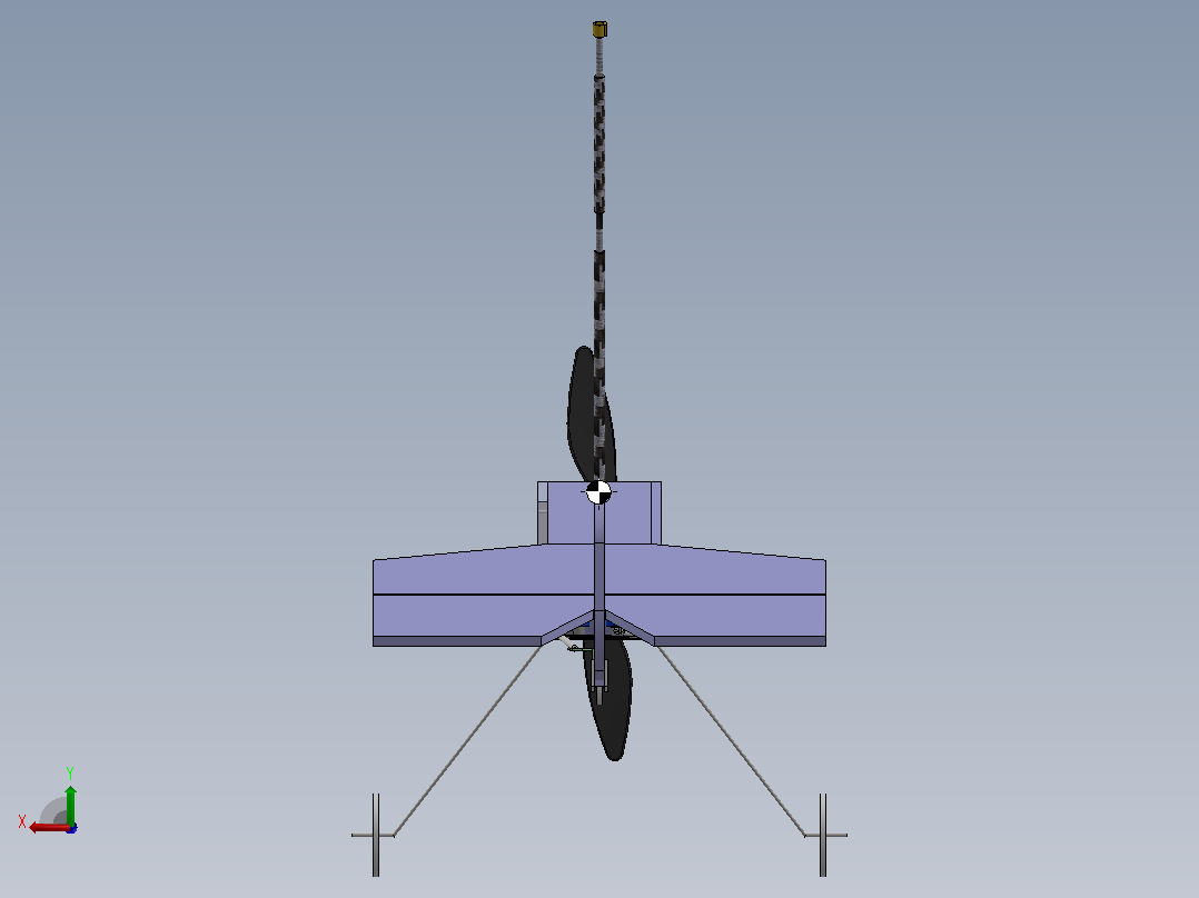 旋翼机航空模型3D数模图后视图