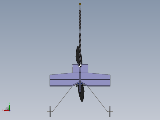 旋翼机航空模型3D数模图后视缩略图