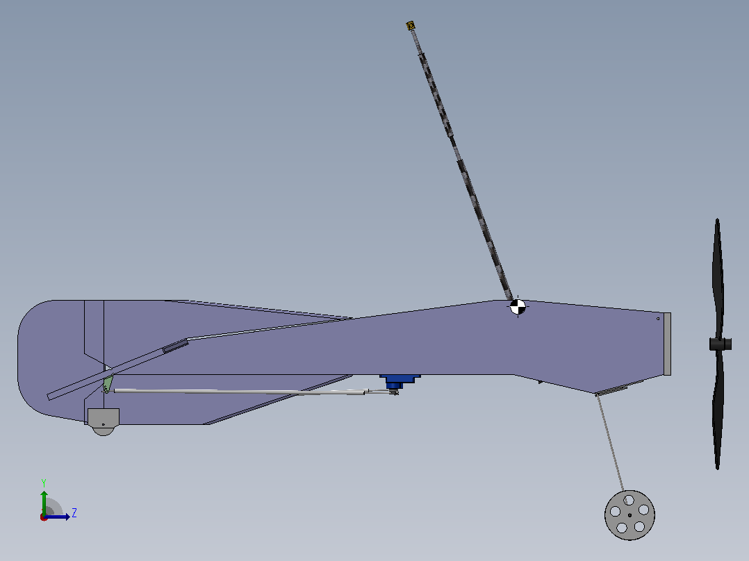 旋翼机航空模型3D数模图左视图