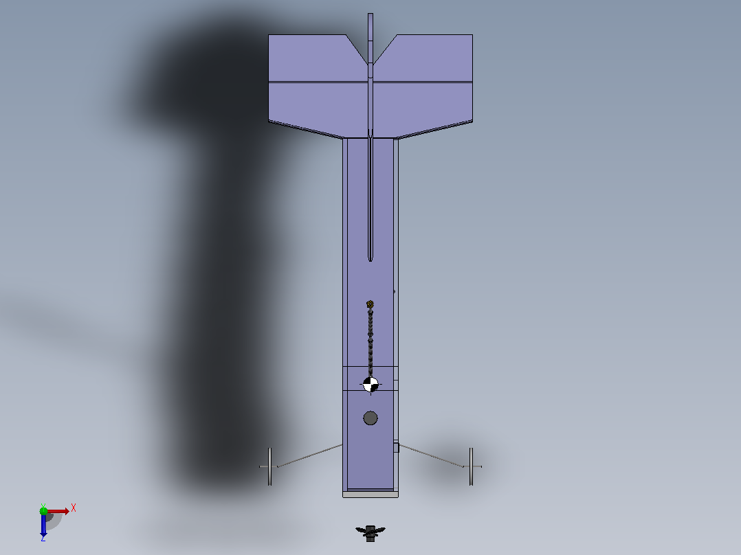 旋翼机航空模型3D数模图俯视图