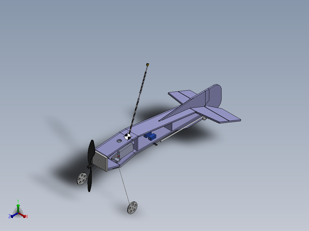 旋翼机航空模型3D数模图正等轴测图