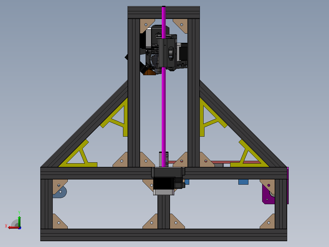 小型3D打印机模型后视图