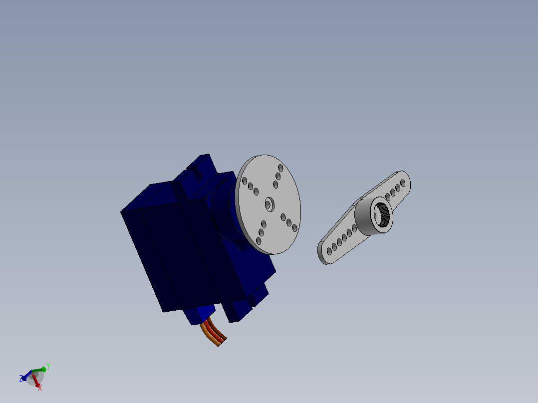 微型伺服电机结构3D图纸 Solidworks设计主视图