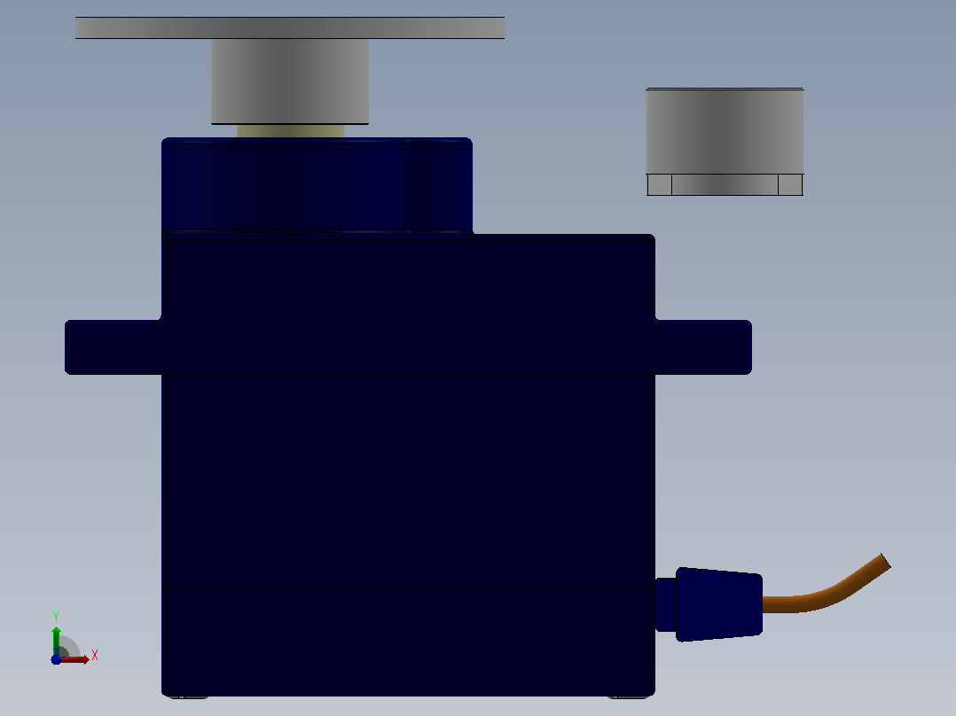 微型伺服电机结构3D图纸 Solidworks设计前视图