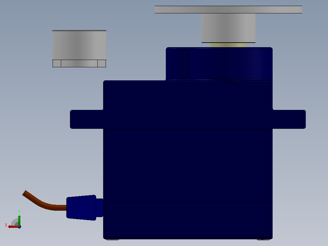 微型伺服电机结构3D图纸 Solidworks设计后视图