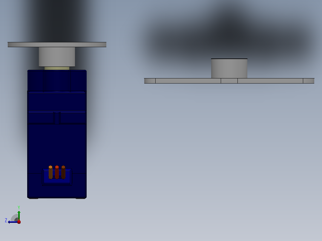 微型伺服电机结构3D图纸 Solidworks设计右视图