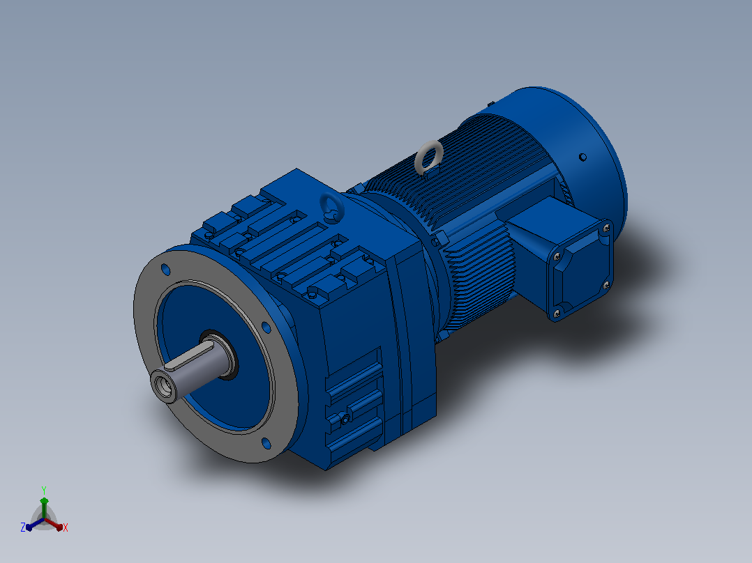 RF77法兰轴伸式安装斜齿轮减速机RF77-Y1.1-4P-90S-M1-0°-Φ250主视图