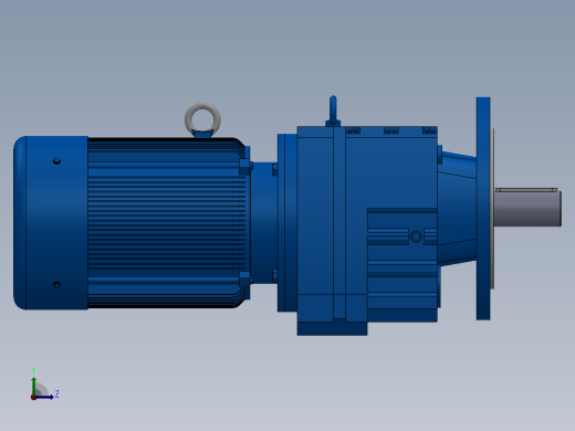 RF77法兰轴伸式安装斜齿轮减速机RF77-Y1.1-4P-90S-M1-0°-Φ250左视缩略图