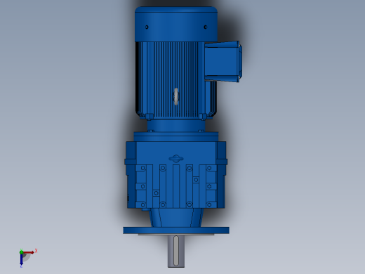 RF77法兰轴伸式安装斜齿轮减速机RF77-Y1.1-4P-90S-M1-0°-Φ250俯视缩略图