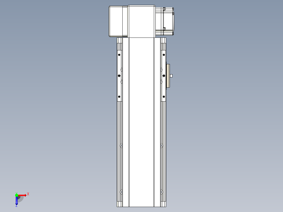 皮带直线轴半封闭可选导轨TPA-HNB-105D-90-L150-RP-C-P20-N3俯视图