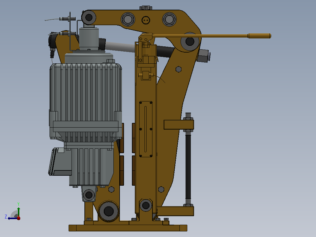 YP31系列电力液压盘式制动器YP31-1250-710×30-ⅠA-CL.RL.WL.HL右视图