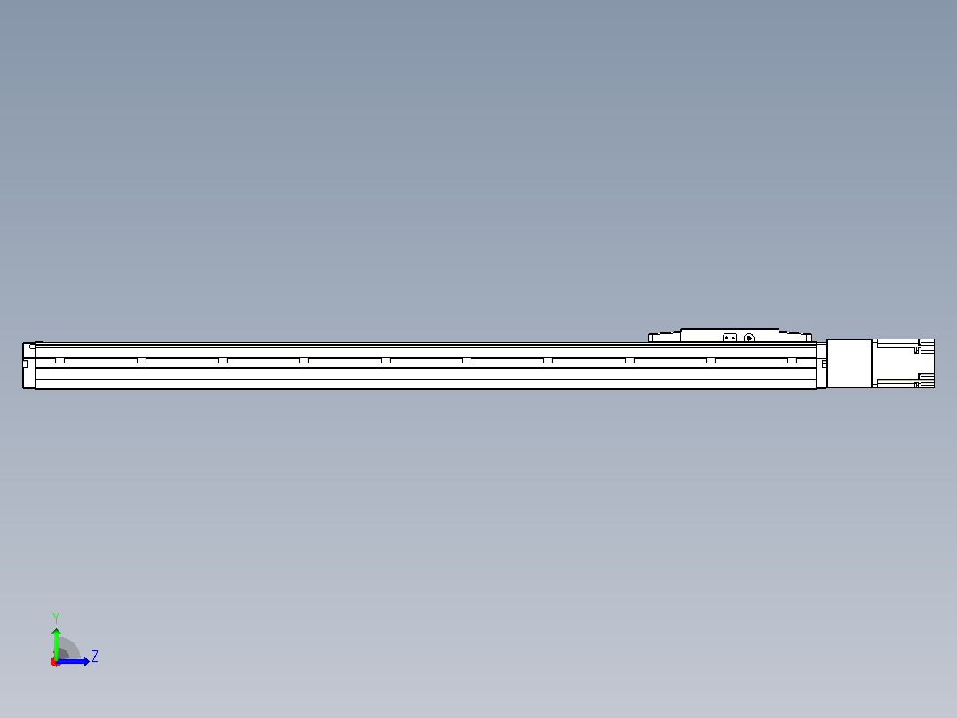滚珠丝杠直线轴内置导轨TPA-GCR-120-1610C-L750-M-M40-N3左视图