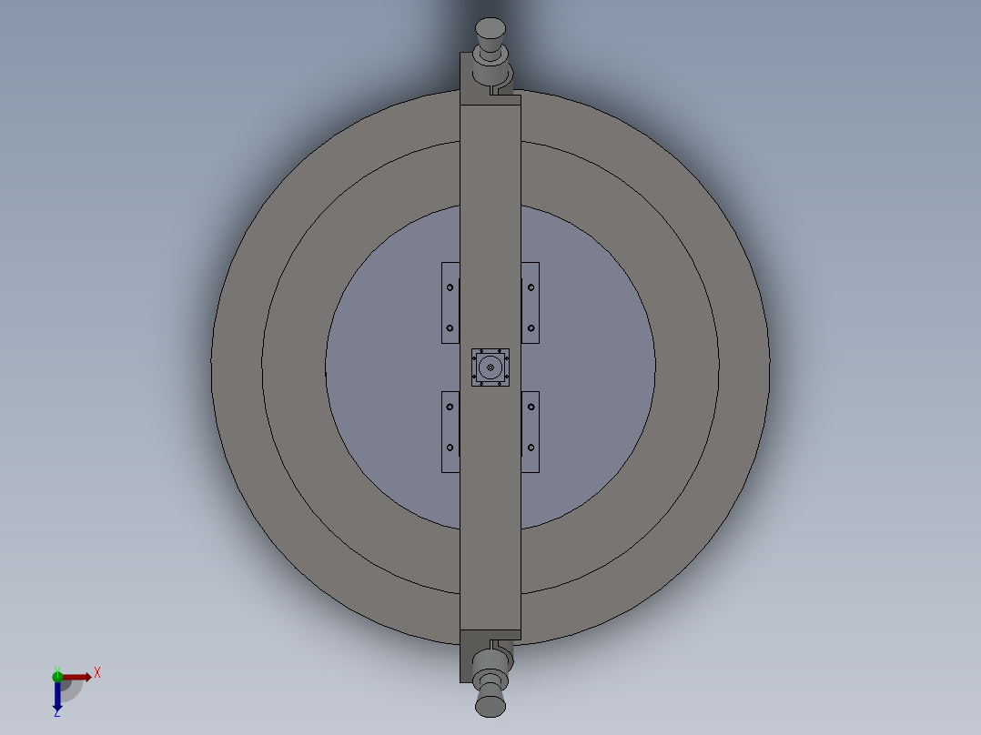 旋架式加速度过载模拟实验台结构设计与分析(sw+说明书+cad)俯视图