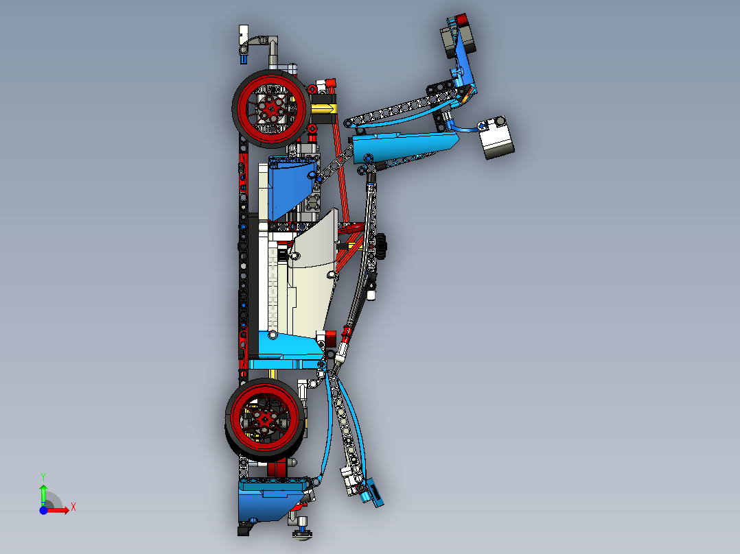 42077 Rally Car拉力赛车拼装玩具模型3D图纸 CREO设计前视图