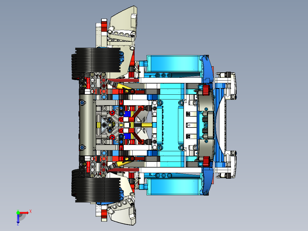 42077 Rally Car拉力赛车拼装玩具模型3D图纸 CREO设计俯视图