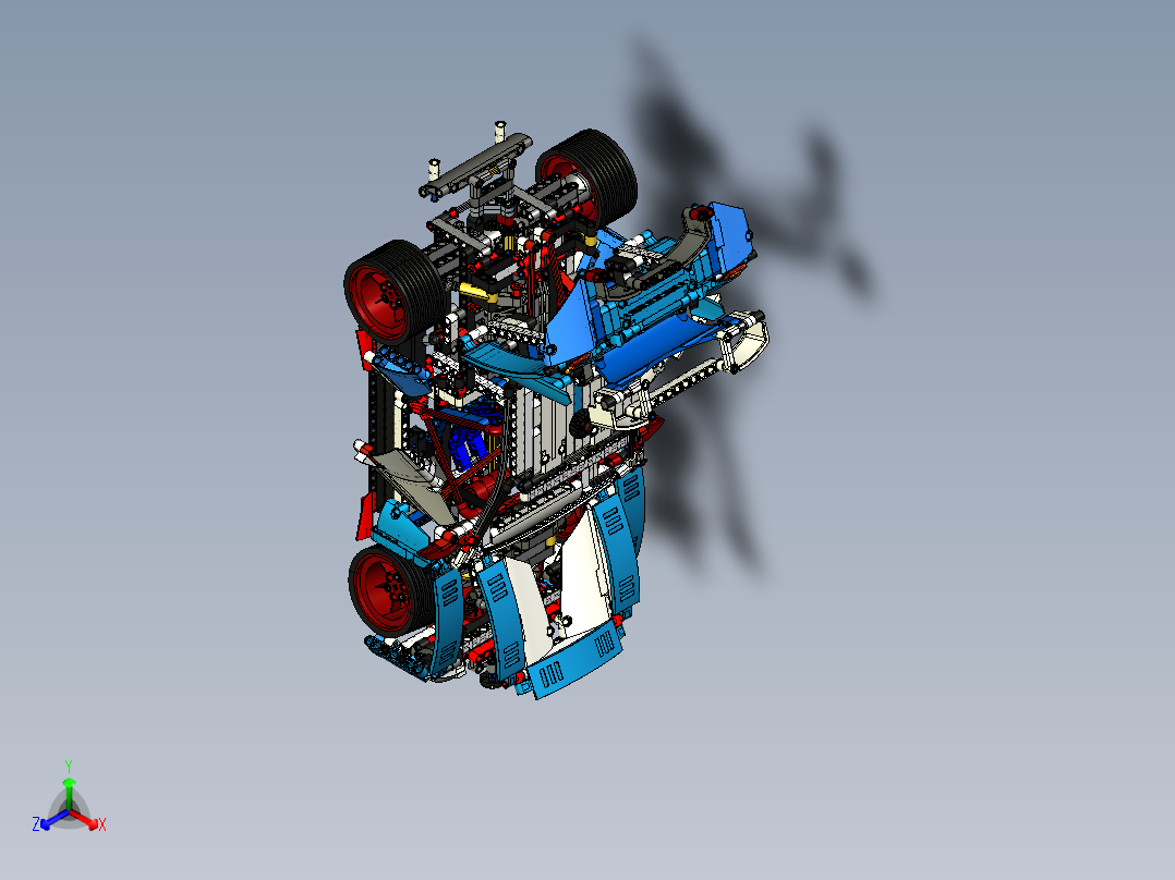 42077 Rally Car拉力赛车拼装玩具模型3D图纸 CREO设计正等轴测图
