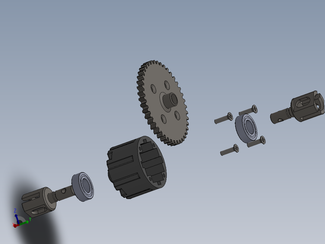 solidworks 中央差速器结构图主视图