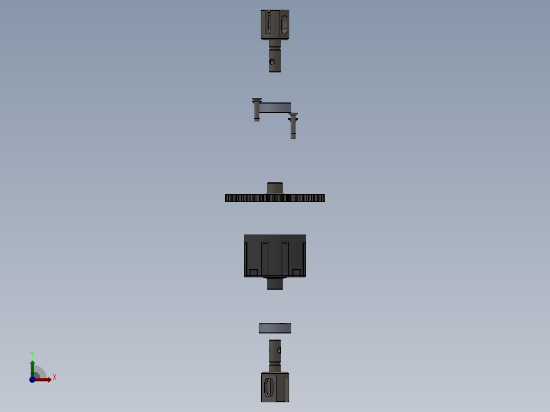 solidworks 中央差速器结构图前视图