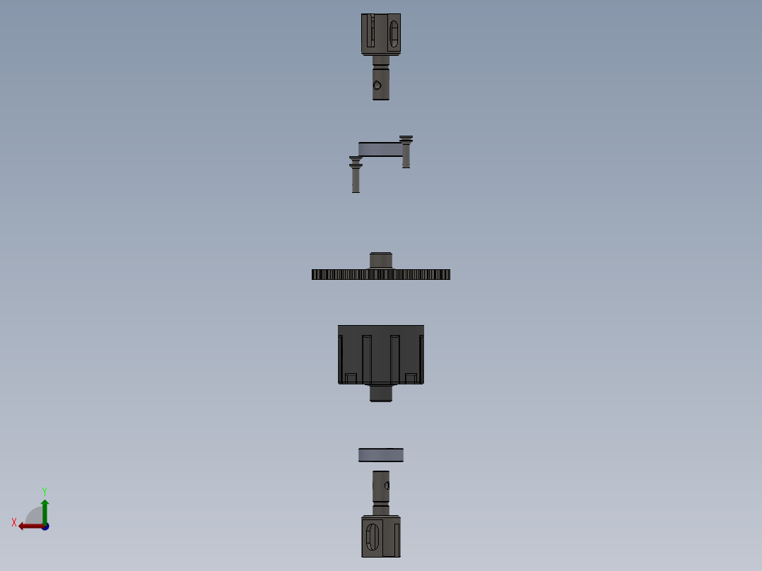 solidworks 中央差速器结构图后视图