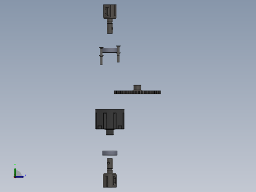 solidworks 中央差速器结构图左视缩略图