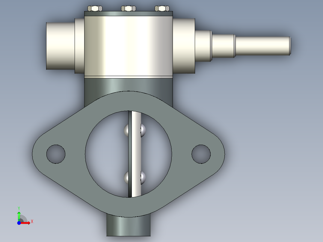 蝴蝶阀工程图和运动仿真习作前视图