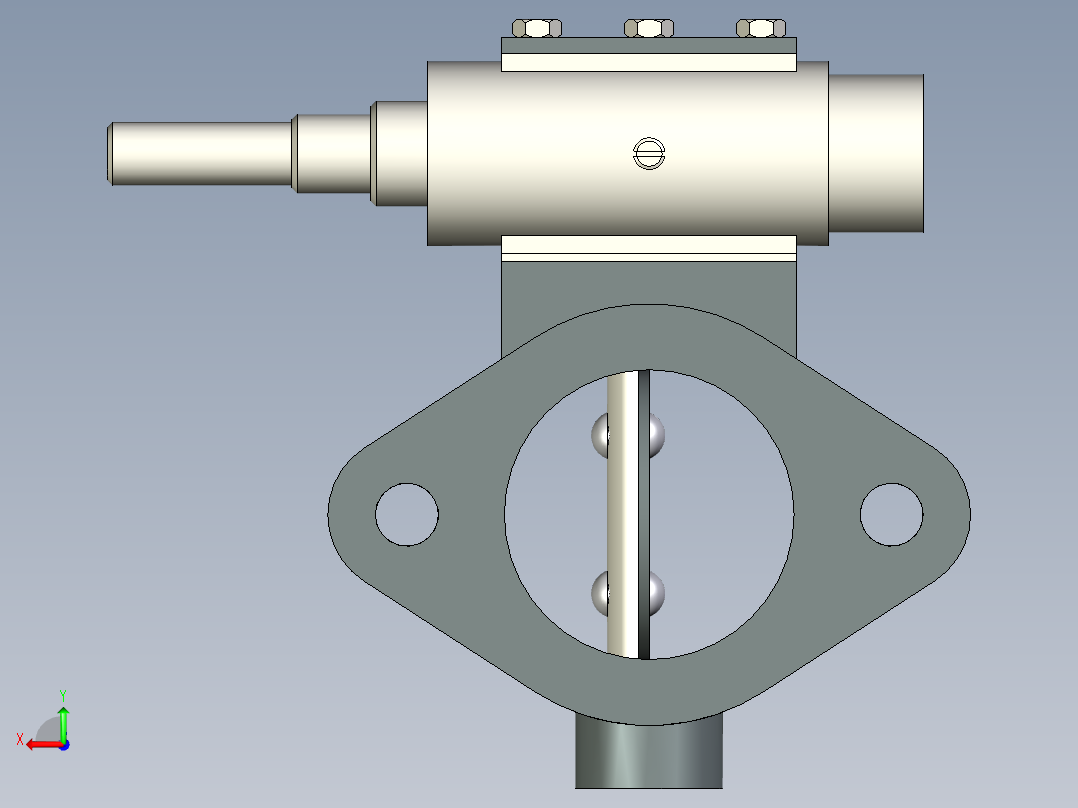 蝴蝶阀工程图和运动仿真习作后视图
