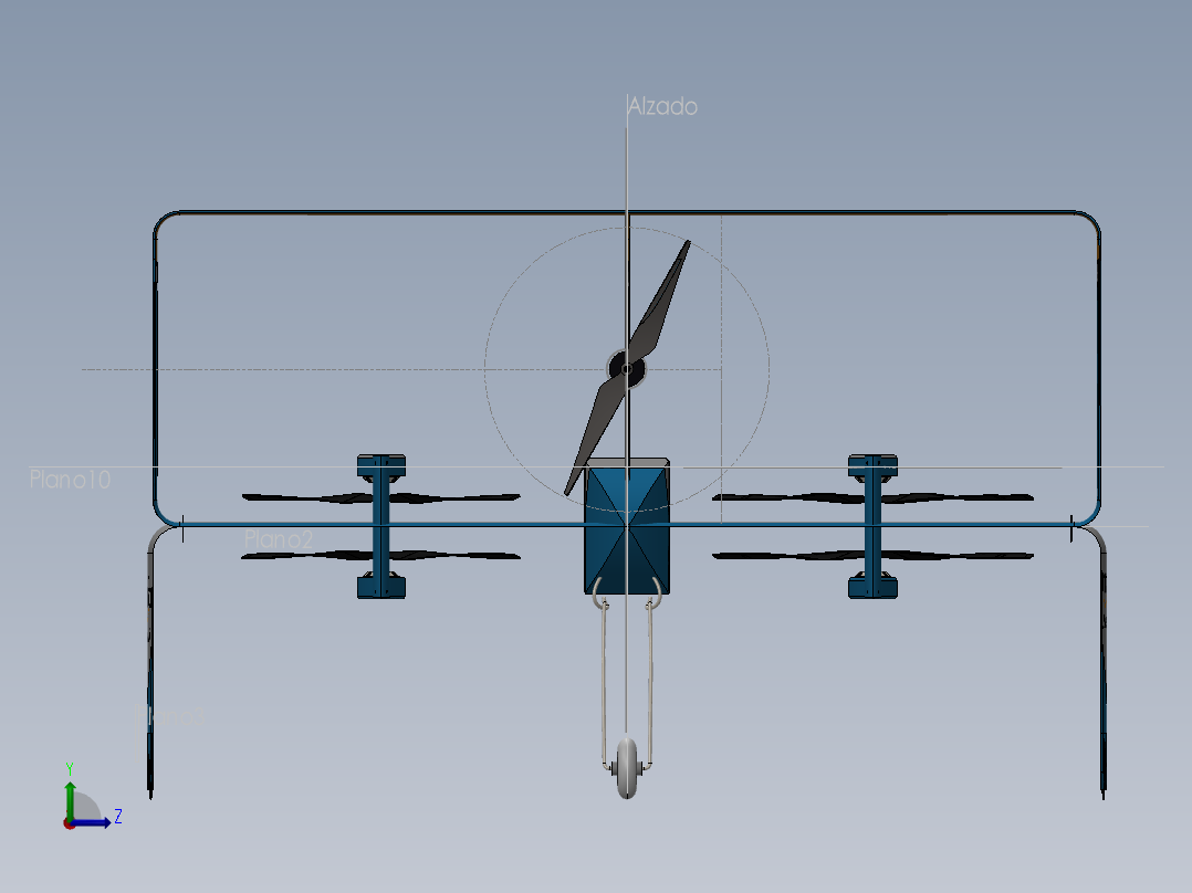 小型无人驾驶飞行器左视图