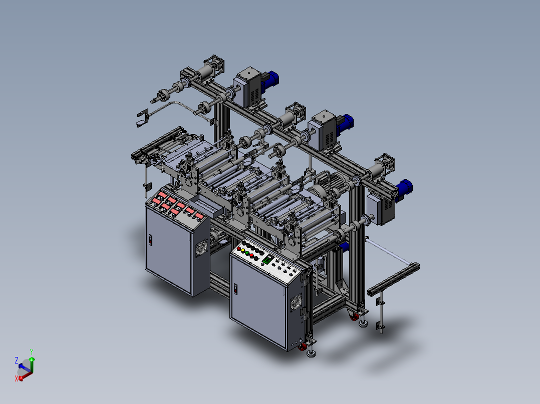 THJ300B.3三座贴合机正等轴测图