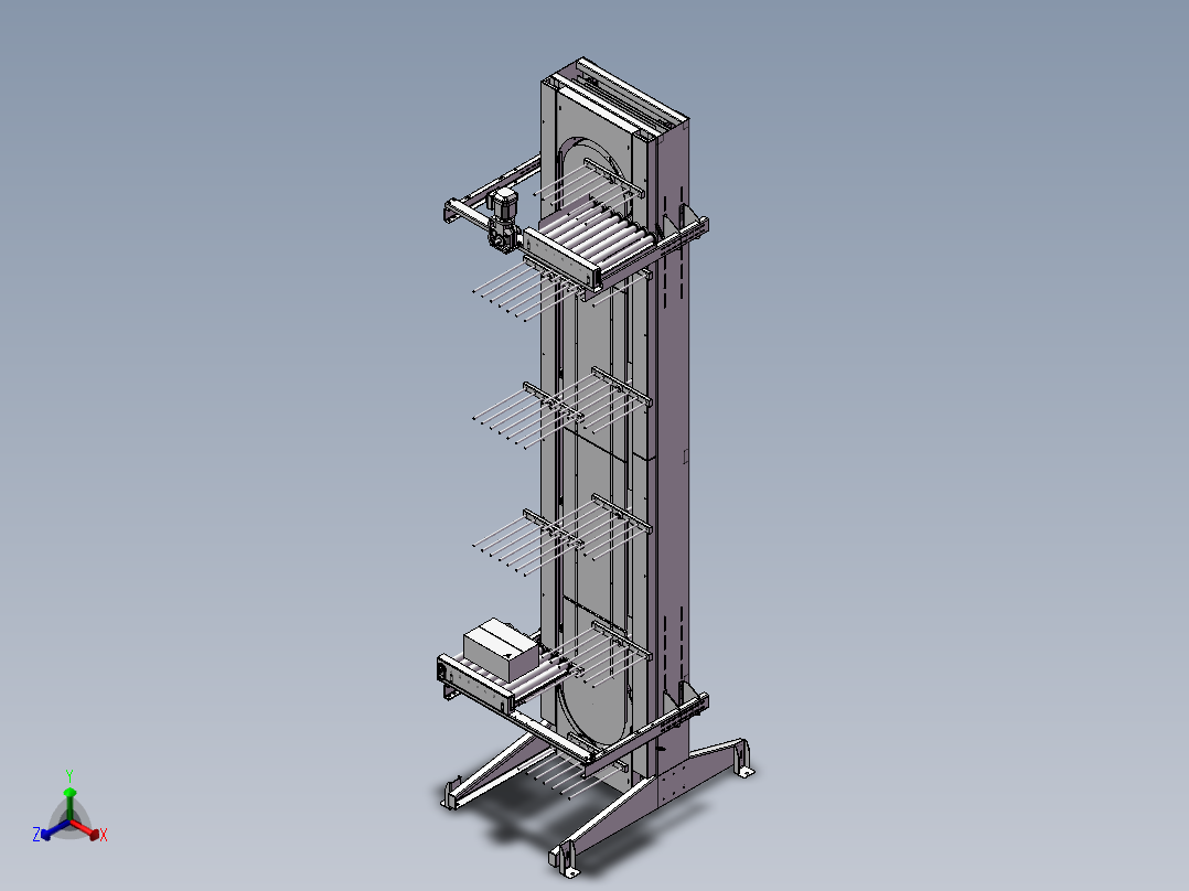 垂直升降机3d图纸3D图纸自动化设备三维STP模型 立式提升机3d模型