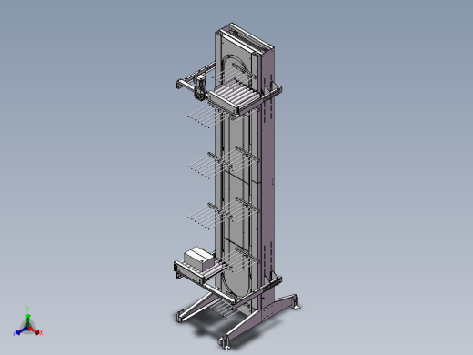 垂直升降机3d图纸3D图纸自动化设备三维STP模型 立式提升机3d模型