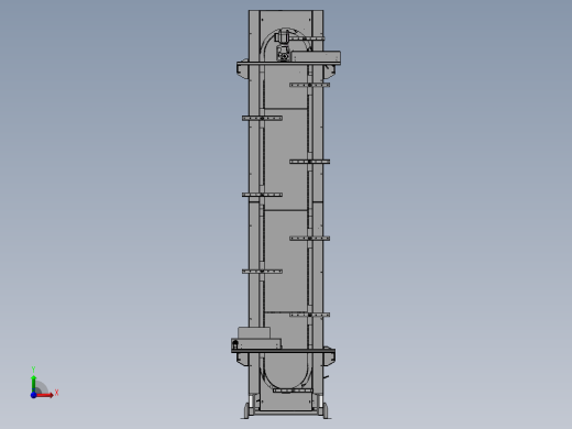 垂直升降机3d图纸3D图纸自动化设备三维STP模型 立式提升机3d模型前视缩略图