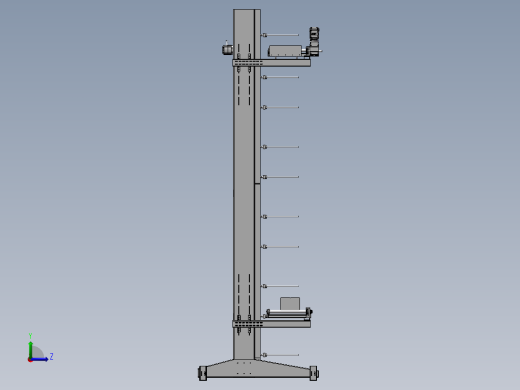 垂直升降机3d图纸3D图纸自动化设备三维STP模型 立式提升机3d模型左视缩略图