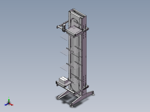 垂直升降机3d图纸3D图纸自动化设备三维STP模型 立式提升机3d模型正等轴测缩略图