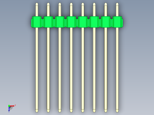 彩色公头100mil（2.54mm）系列-DS1021_green_1x08p_100mil_Type19_rev1.0俯视缩略图