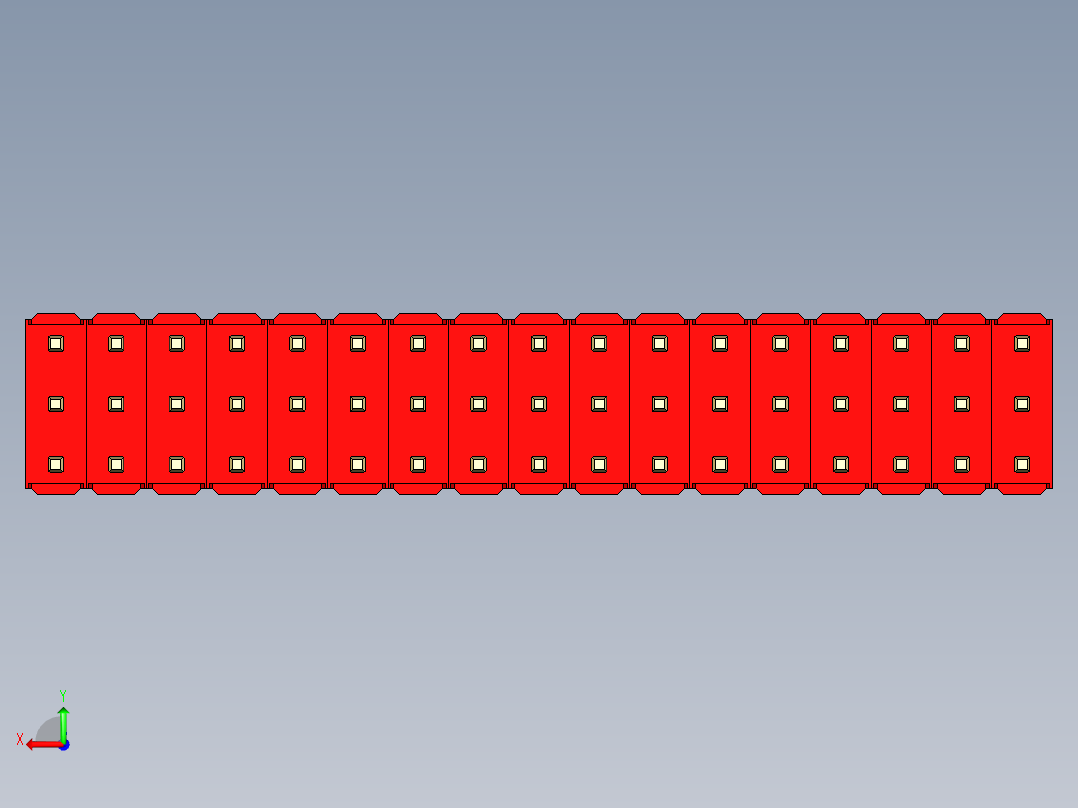 彩色公头100mil（2.54mm）系列-DS1021_red_3x17p_100mil_Type43_rev1.0后视图