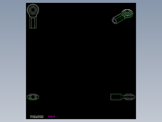 端桿軸承(不銹鋼自潤型)YHF.YHFL-2D多系列多零件图纸模型