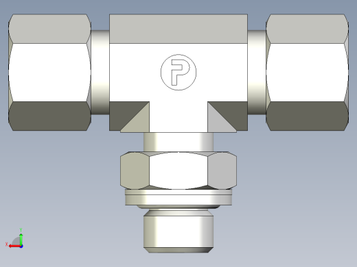 卡套式工业通用硬管接头EO_Adjustable_locknut_branch_tee_TEE10LRCF后视缩略图