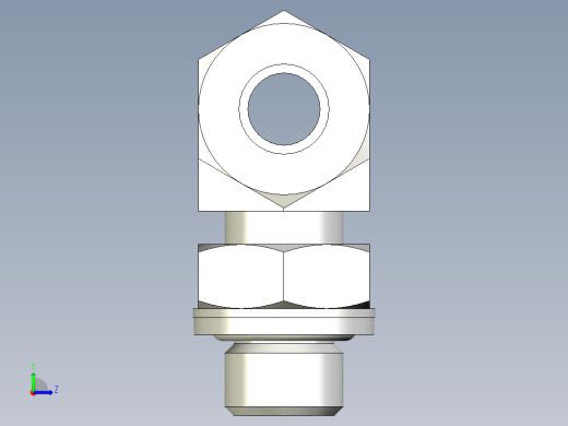 卡套式工业通用硬管接头EO_Adjustable_locknut_branch_tee_TEE10LRCF左视缩略图